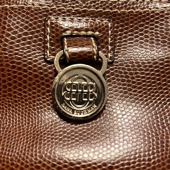 Dana Buchman brown crossbody wallet, removable chain strap, card slots on back - Picture 3 of 10